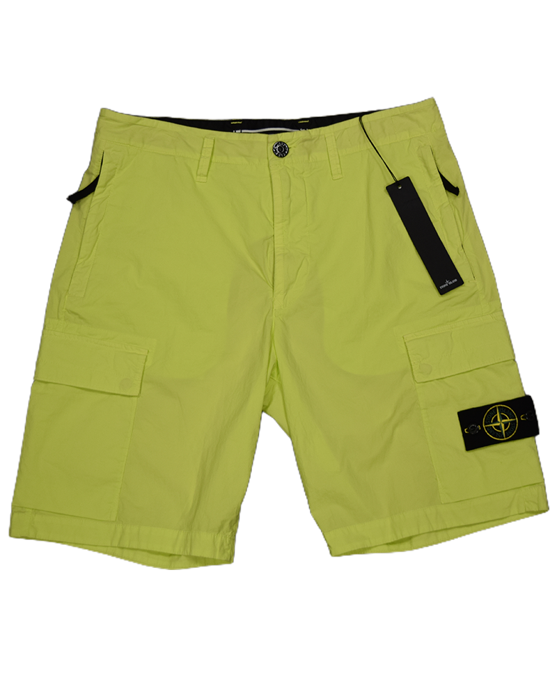 Stone Island Bermuda Cargo Shorts Neon Yellow