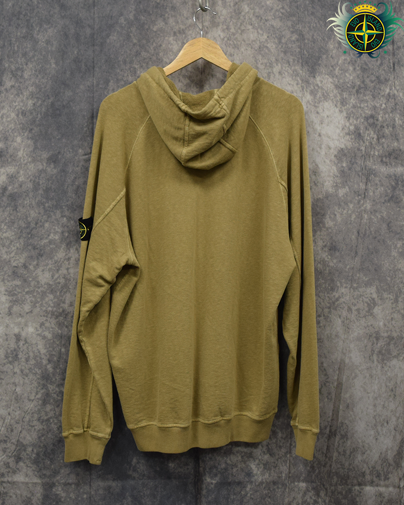 Stone Island Washed Crewneck Hoodie Khaki - 2XL
