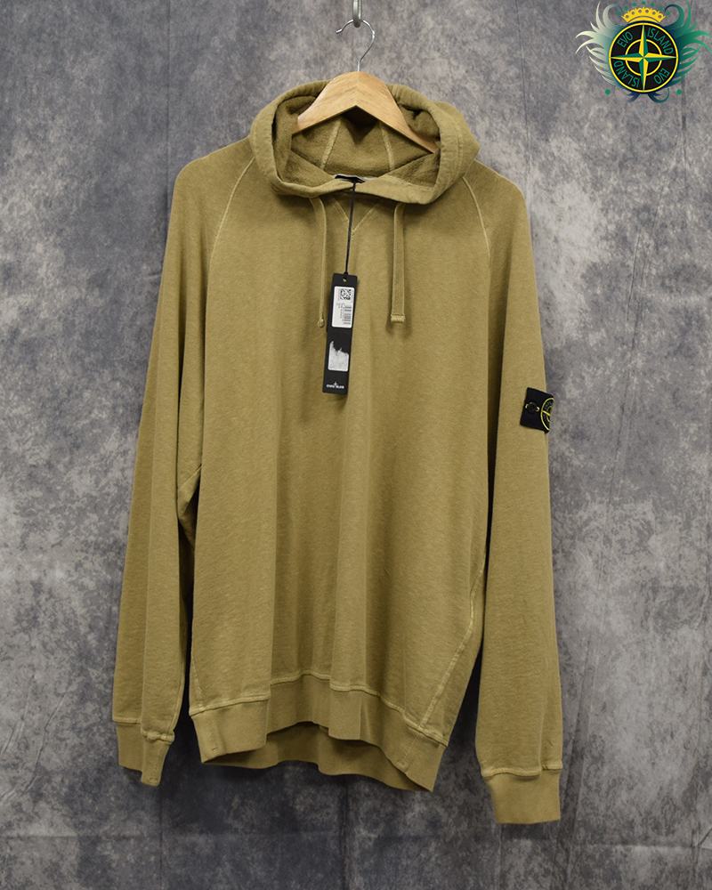 Stone Island Washed Crewneck Hoodie Khaki - 2XL