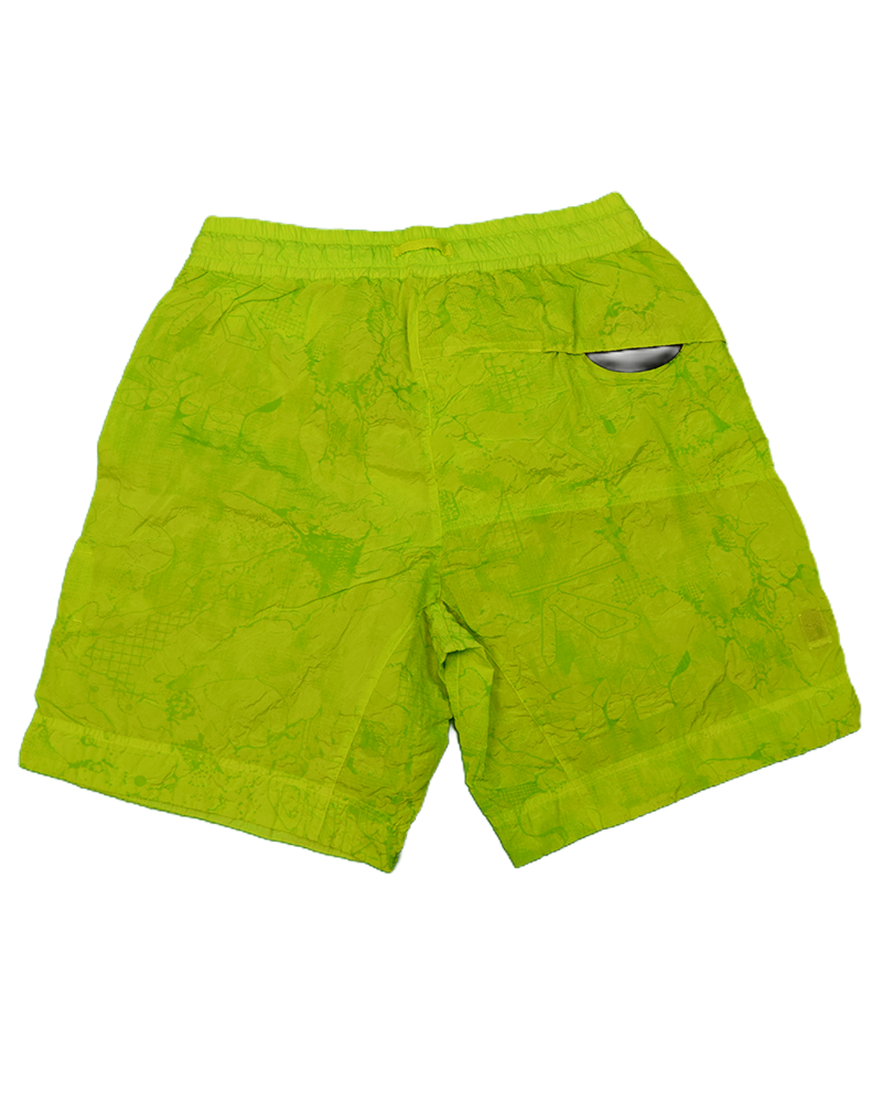 Stone Island Shadow Project Waffle Print Shorts Neon Green
