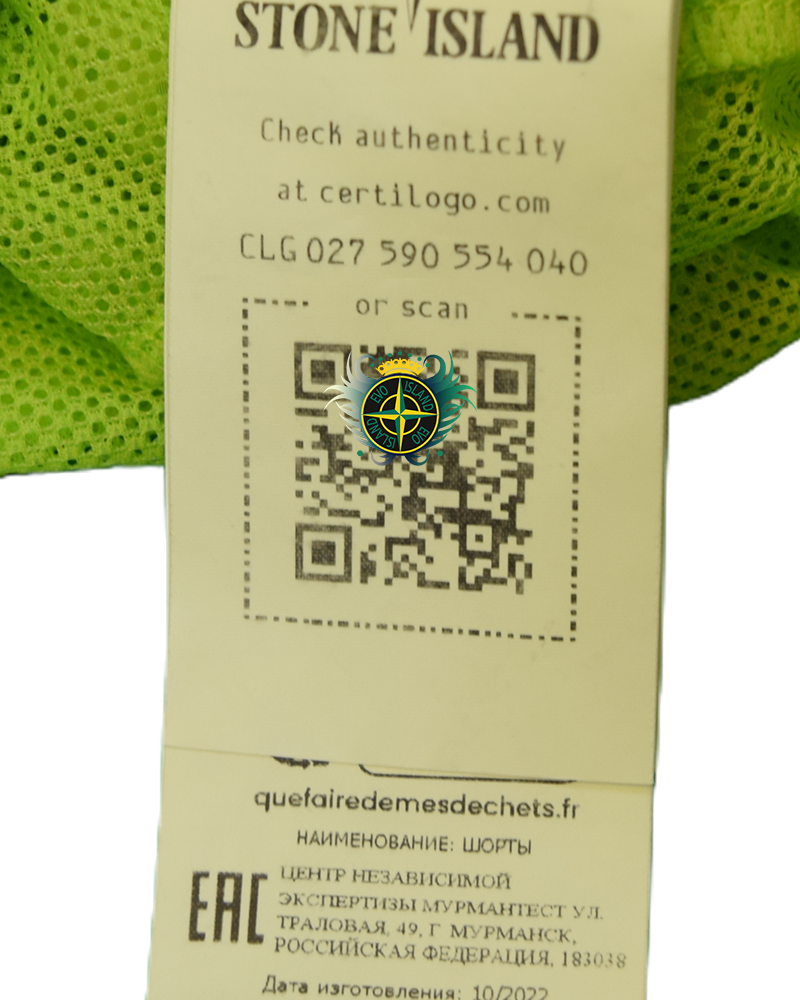 Stone Island Shadow Project Waffle Print Shorts Neon Green