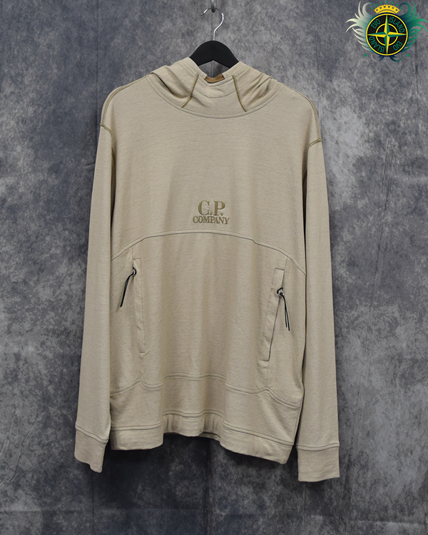C.P Company Washed Hoodie Light Brown - XL