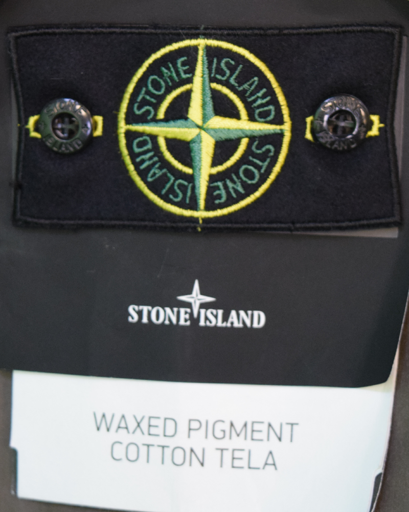 Stone Island Waxed Pigment Cotton Tela Brown