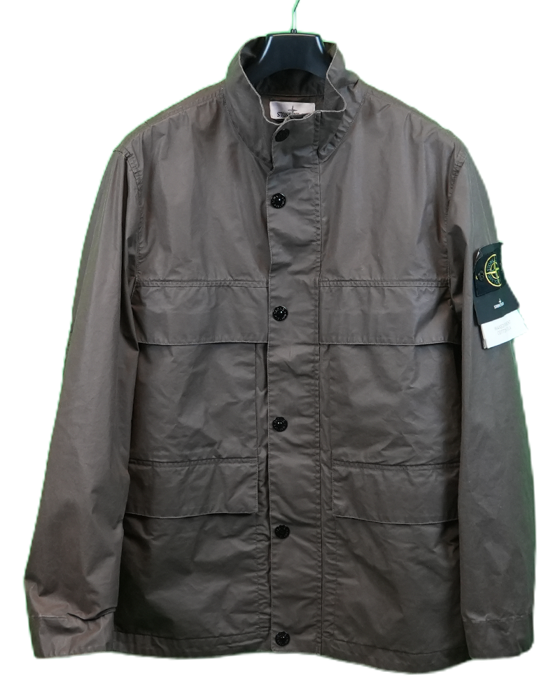 Stone Island Waxed Pigment Cotton Tela Brown