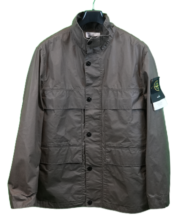 Stone Island Waxed Pigment Cotton Tela Brown