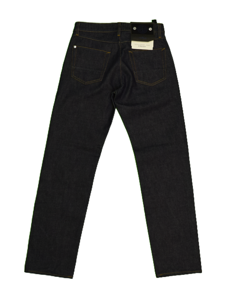 Stone Island Indigo Denim Raw Jeans Straight Leg Blue