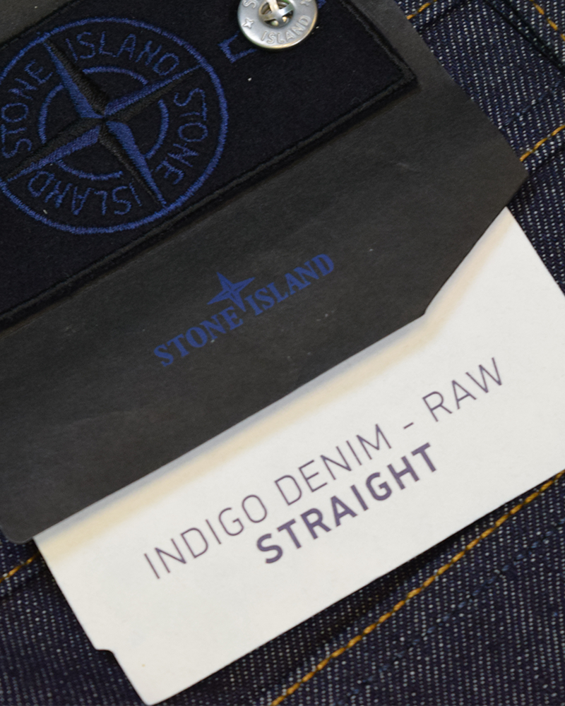 Stone Island Indigo Denim Raw Jeans Straight Leg Blue