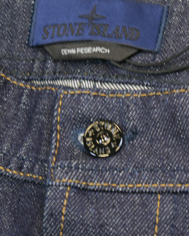 Stone Island Indigo Denim Raw Jeans Straight Leg Blue