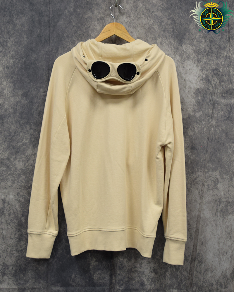 C.P Company Full Zip Goggle Hoodie  Cream - L