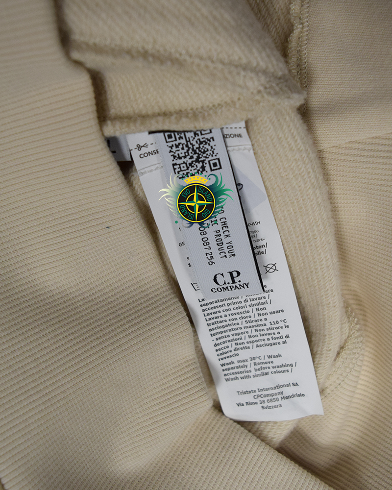 C.P Company Full Zip Goggle Hoodie  Cream - L