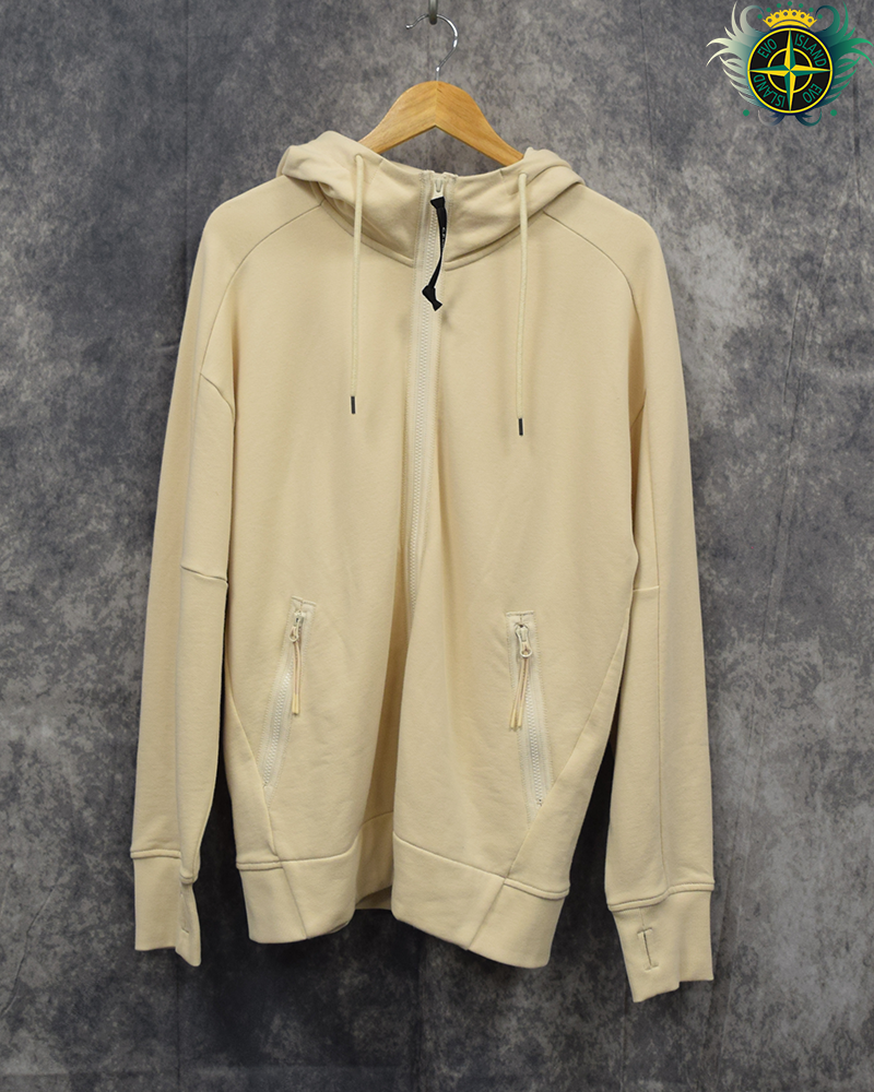 C.P Company Full Zip Goggle Hoodie  Cream - L