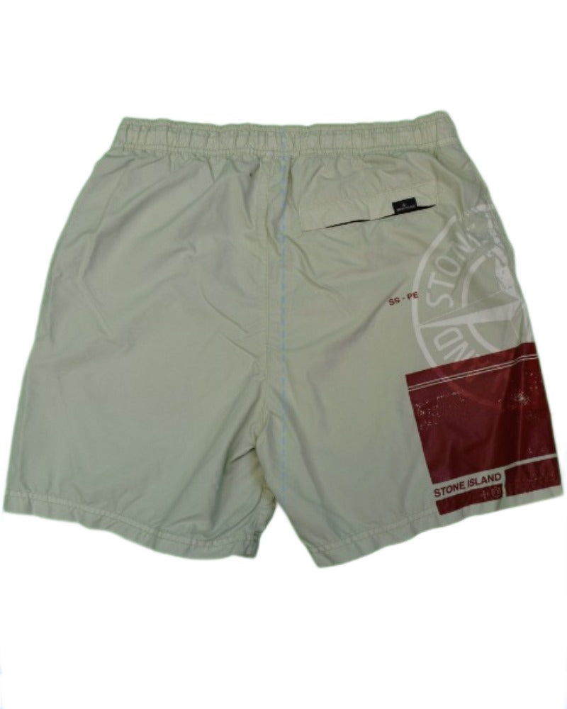 Stone Island Bermuda Swim Shorts Mint Green back view