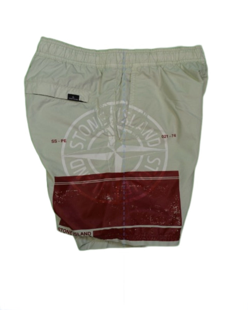 Stone Island Bermuda Swim Shorts Mint Green front view