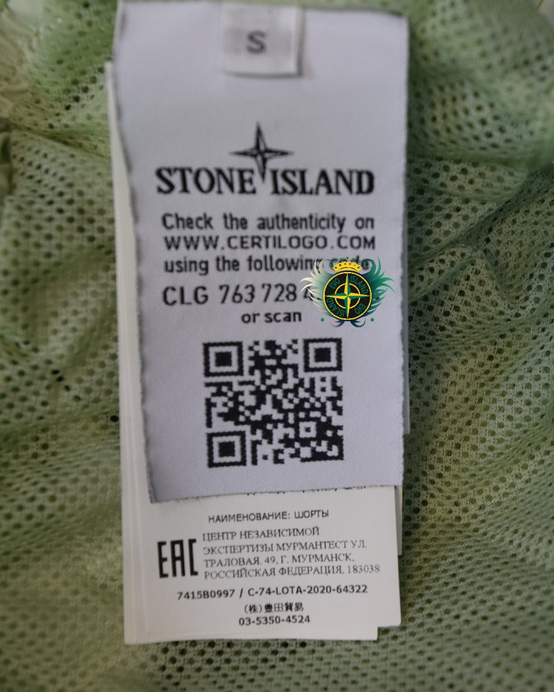 Stone Island Bermuda Swim Shorts Mint Green detail view