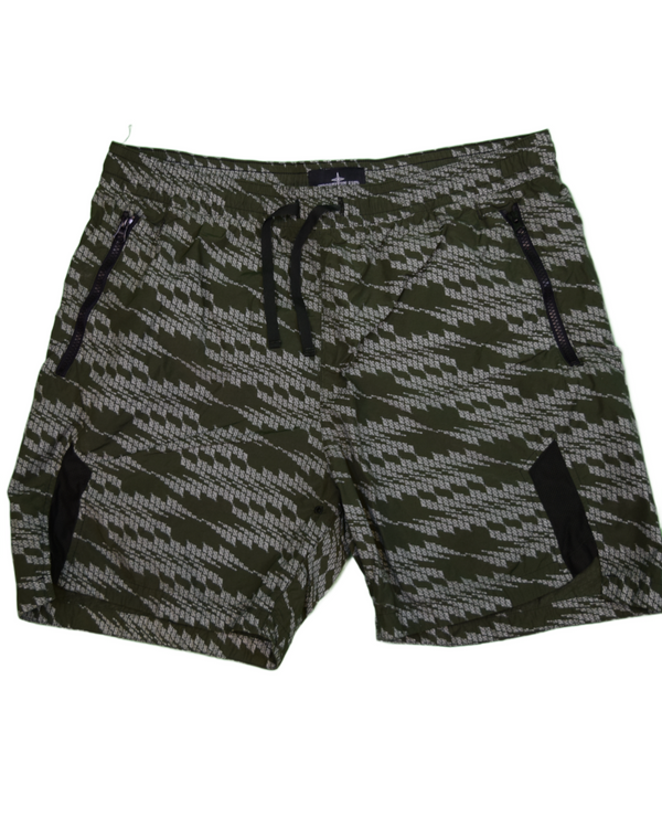 Stone Island Shadow Project Nylon Swim Shorts Green detail view