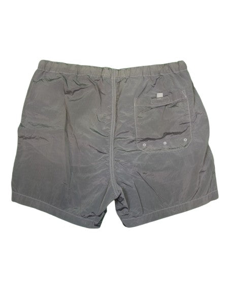 Stone Island Nylon Metal Patch Project Swim Shorts Silver back view