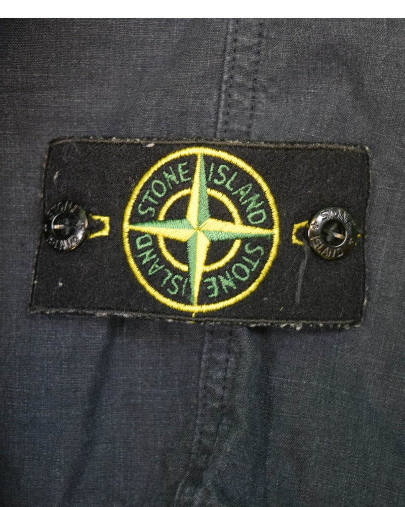 Stone Island Linen Shorts Navy Blue front view