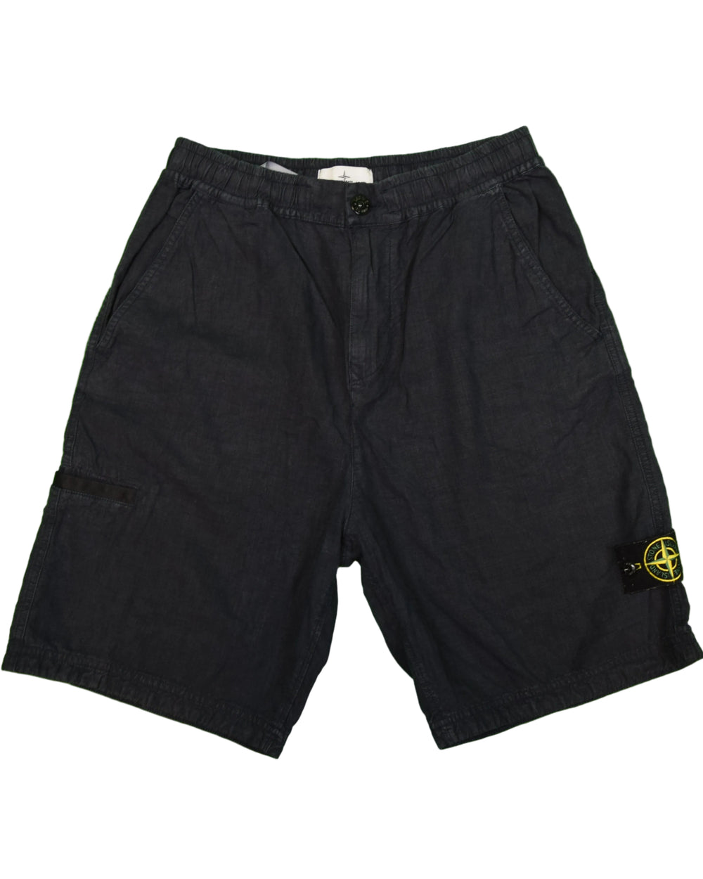 Stone Island Linen Shorts Navy Blue