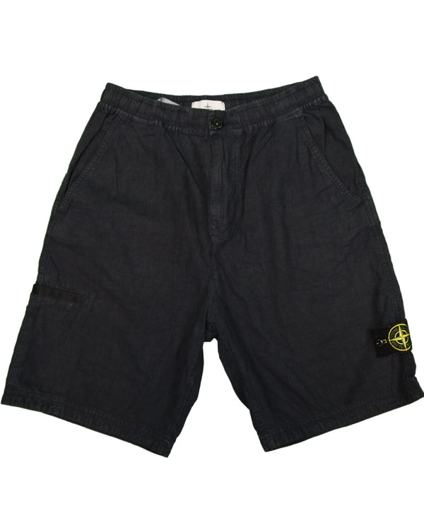 Stone Island Linen Shorts Navy Blue