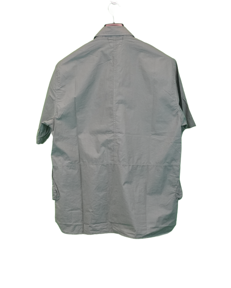 C.P Company Popline Short Sleeved Shirt Green back view