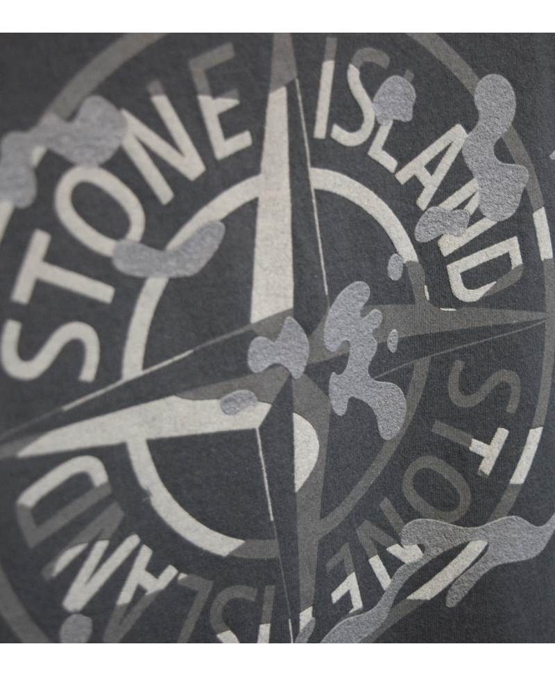 Stone Island T-shirt with ‘Camo Compass’ print Black detail view