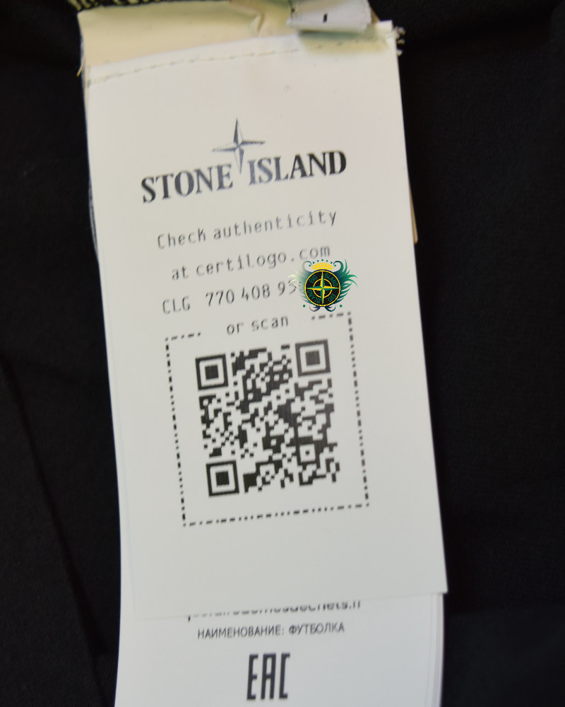 Stone Island T-shirt with ‘Camo Compass’ print Black back view