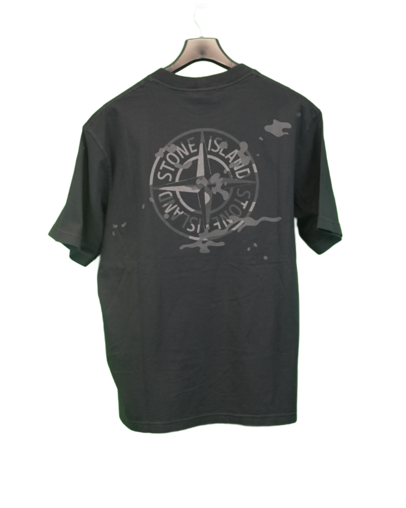 Stone Island T-shirt with ‘Camo Compass’ print Black detail view