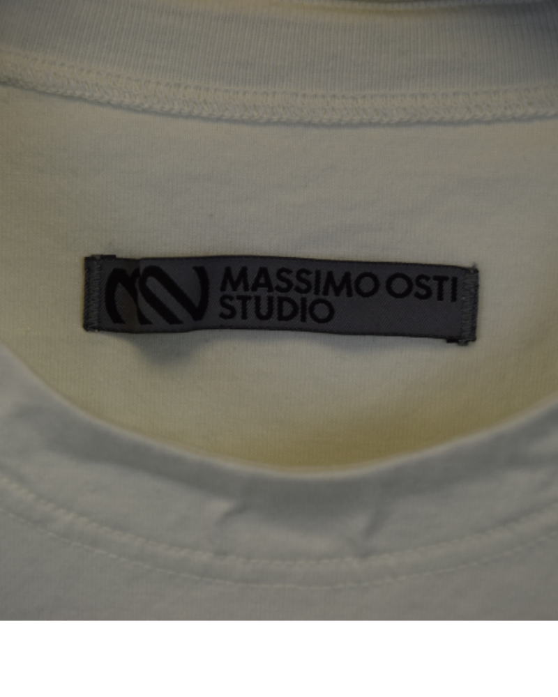Massimo Osti Studios Short Sleeved Mercerized Cotton Twis Ted T-Shirt White detail view