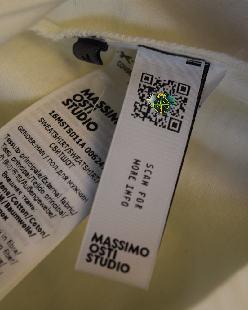 Massimo Osti Studios Short Sleeved Mercerized Cotton Twis Ted T-Shirt White detail view