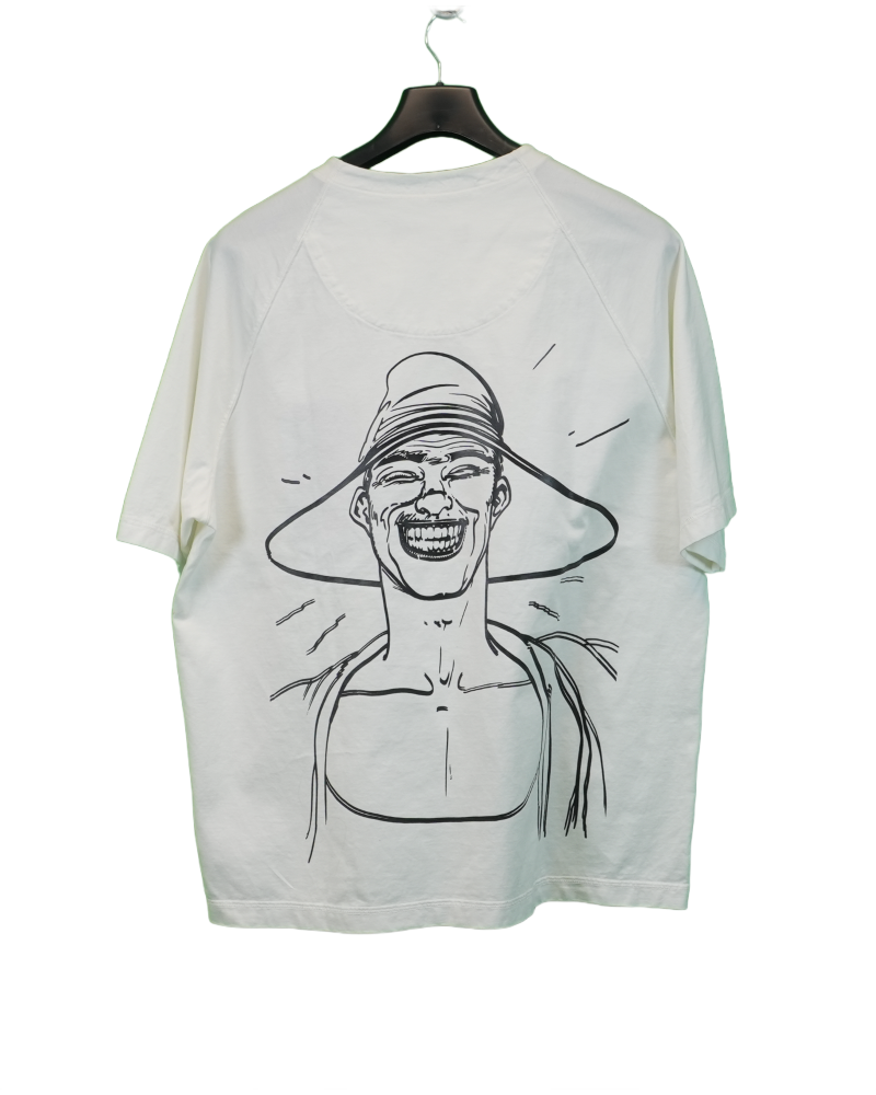 Massimo Osti Studios Short Sleeved Mercerized Cotton Twis Ted T-Shirt White front view