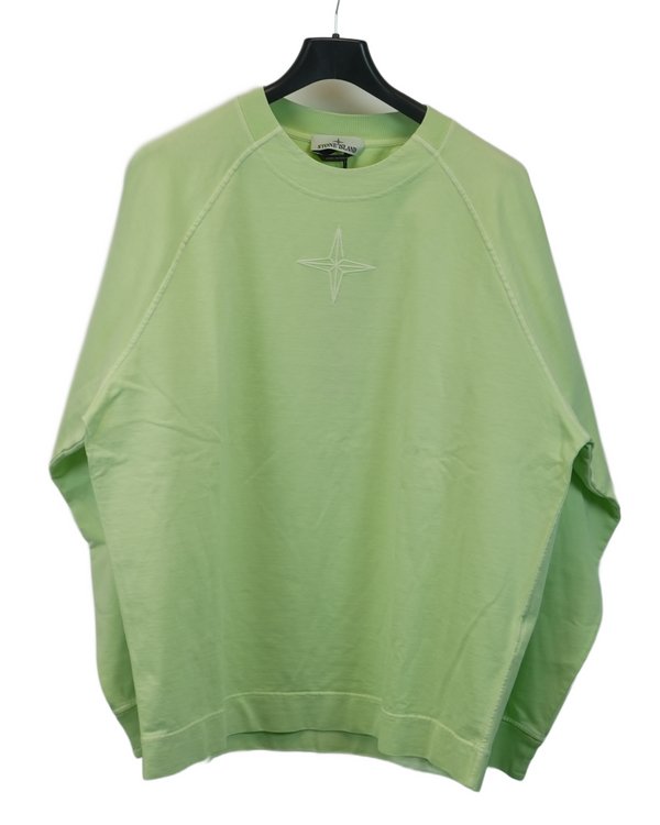Stone Island Embroidered Shoulder Spell Out Lightweight Crewneck Sweatshirt front view
