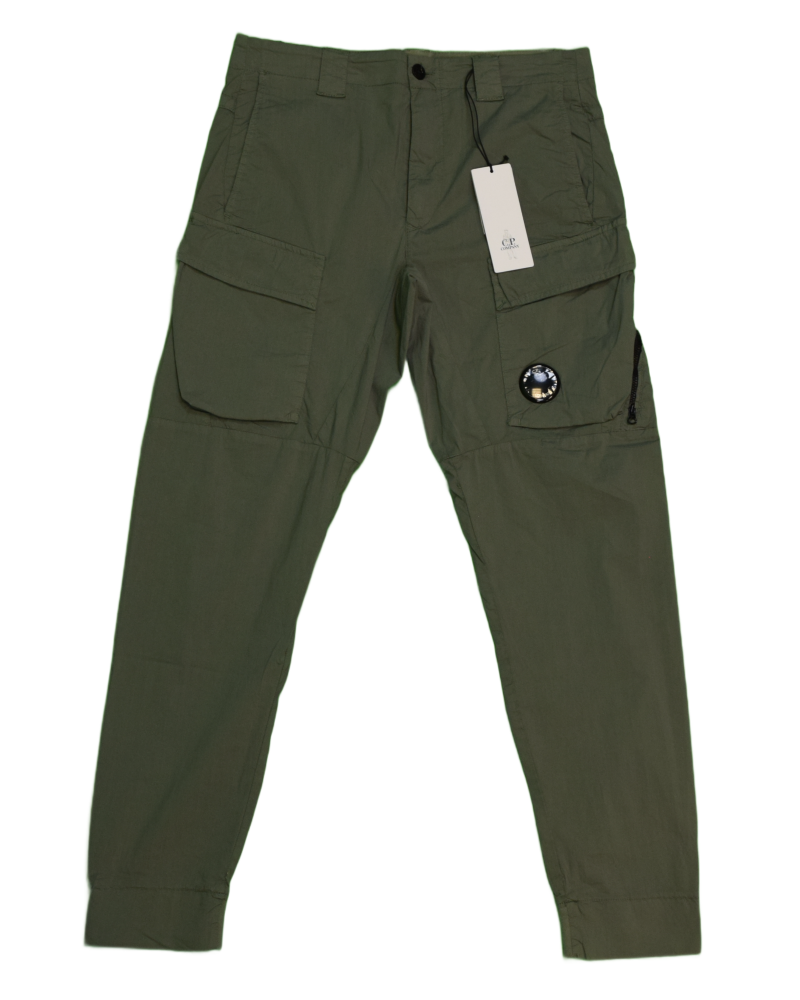 C.P Company 50 Fili Stretch Cargos Green front view