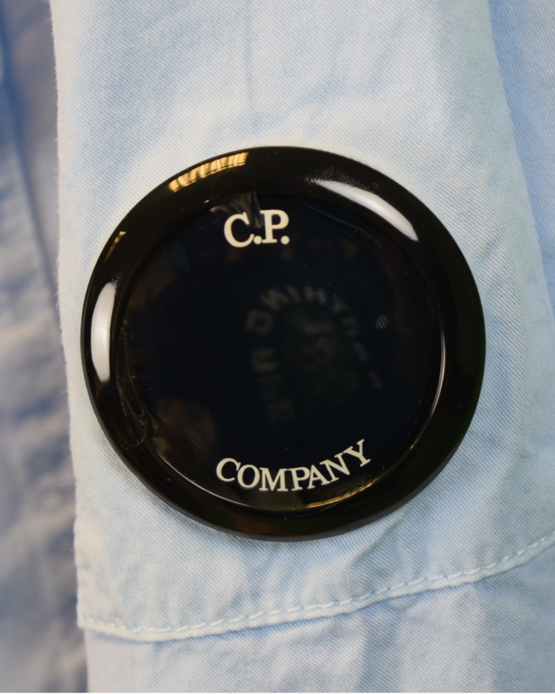 C.P Company Gabardine Lens Overshirt Baby Blue detail view