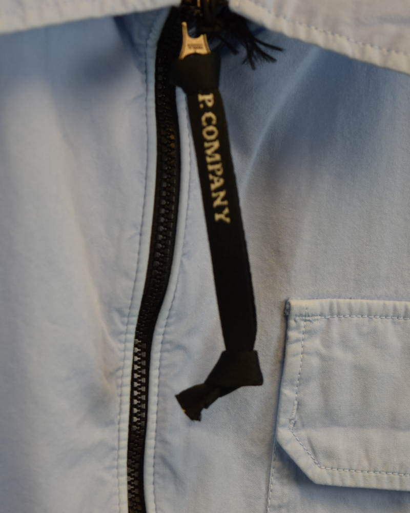 C.P Company Gabardine Lens Overshirt Baby Blue detail view
