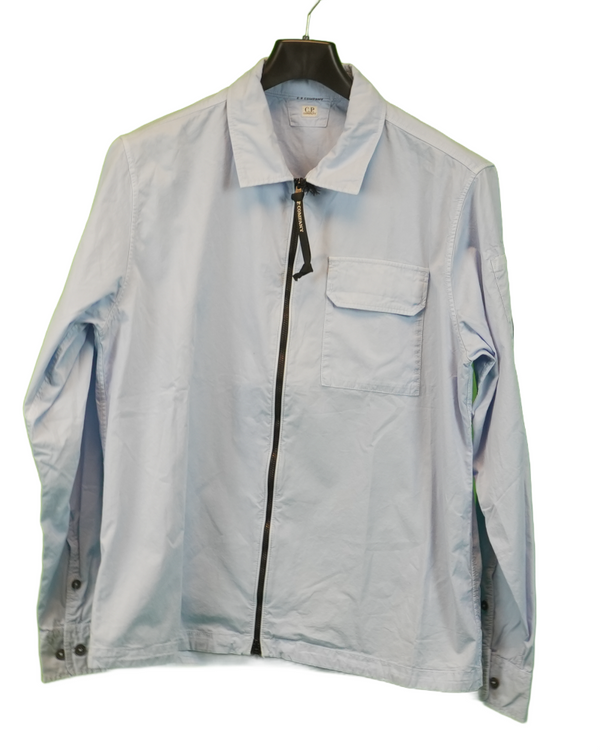 C.P Company Gabardine Lens Overshirt Baby Blue front view