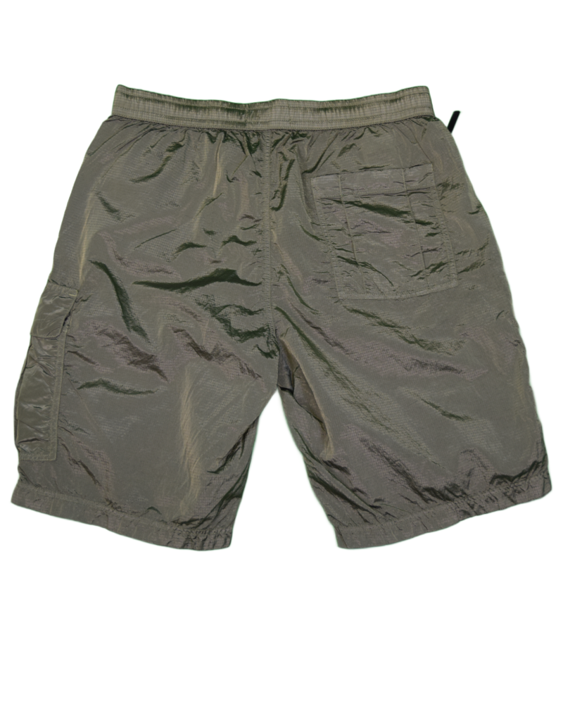 Stone Island Nylon Metal Cargo Shorts Green back view