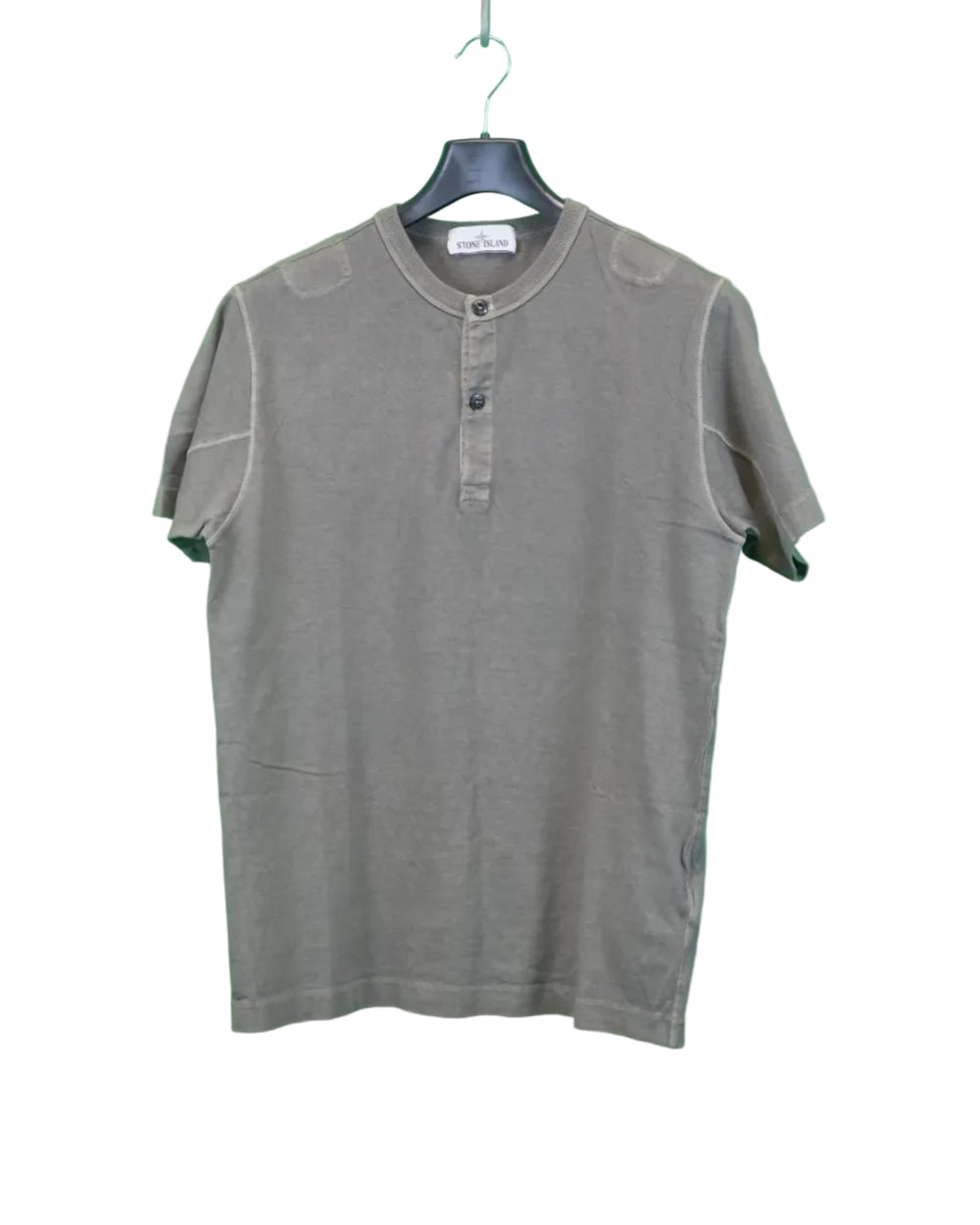 Stone island Garment Dyed Henley T-Shirt khaki