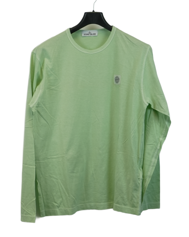Stone island compass patch T-Shirt green front view