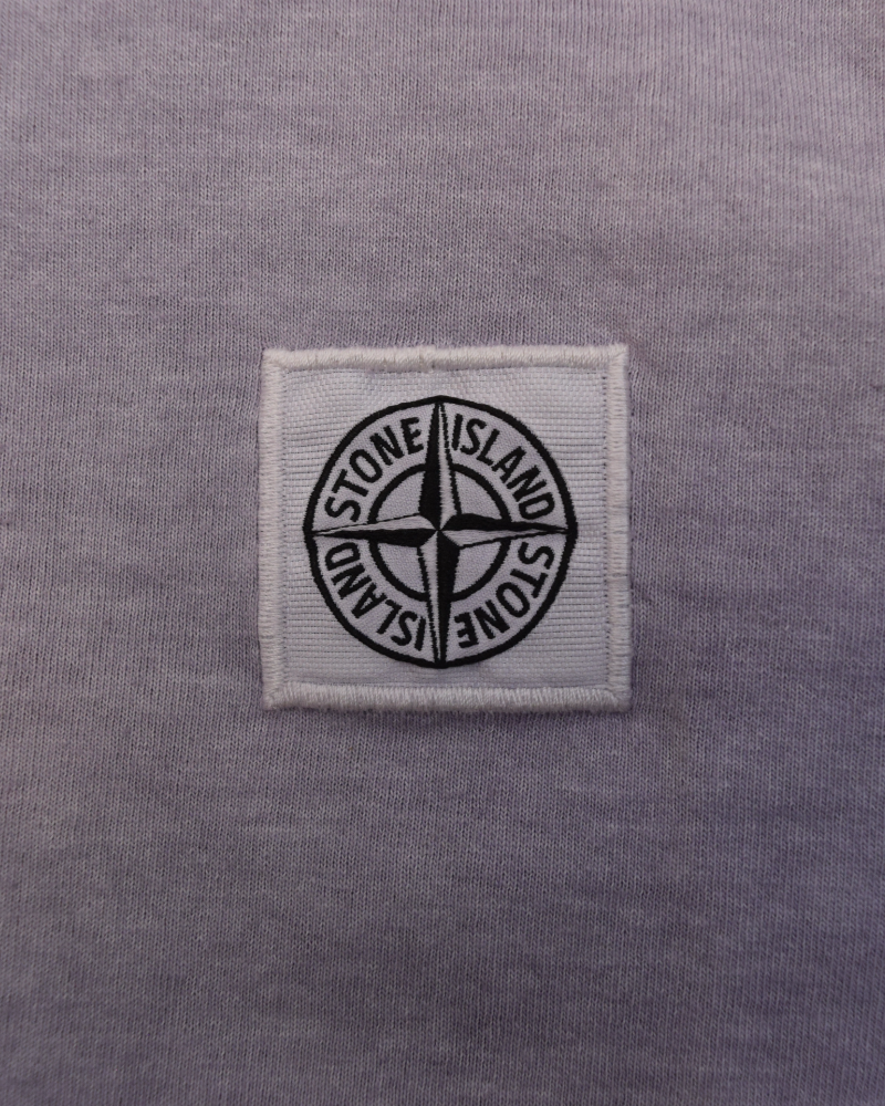 Stone island long sleeve compass patch T-Shirt lilac detail view