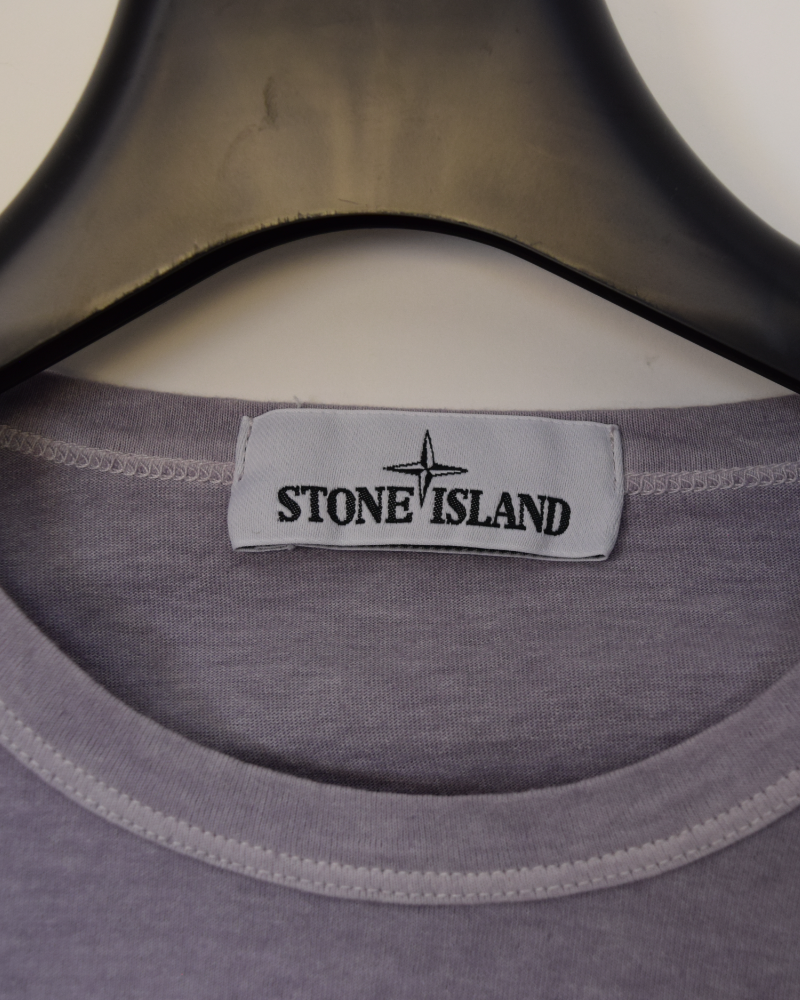 Stone island long sleeve compass patch T-Shirt lilac back view