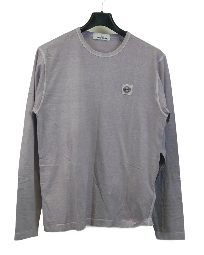 Stone island long sleeve compass patch T-Shirt lilac front view