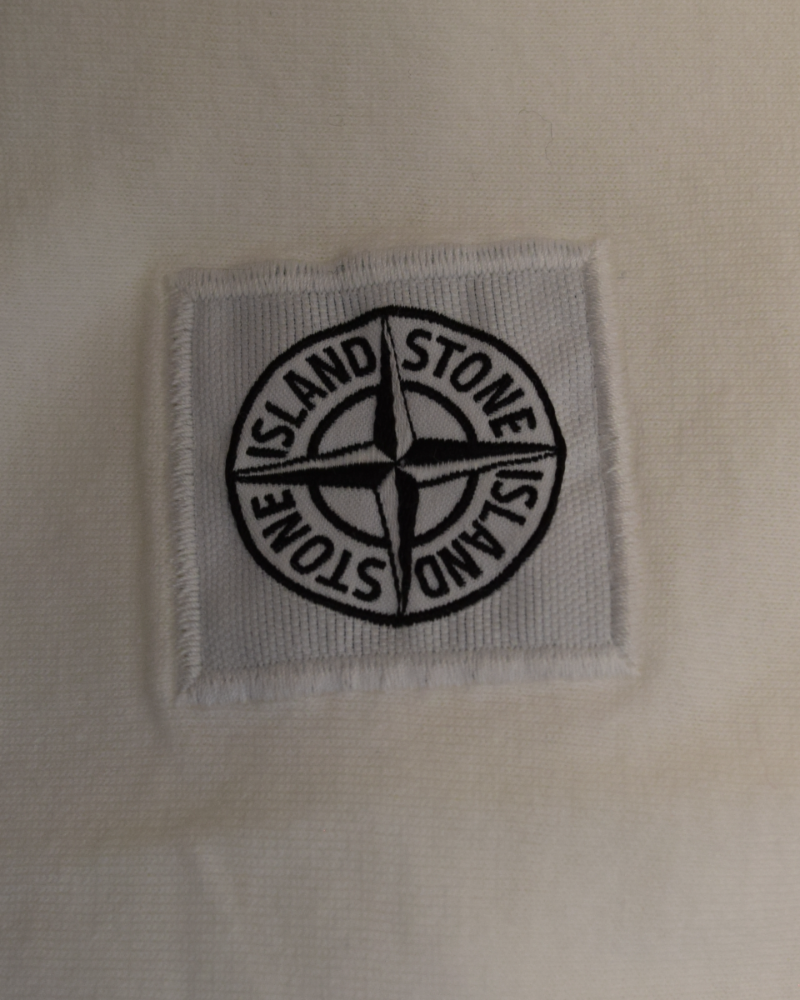 Stone Island Long Sleeve Compass Patch T-Shirt white detail view