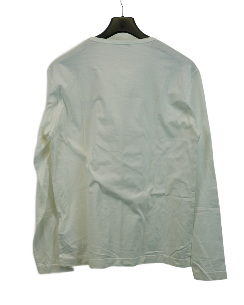 Stone Island Long Sleeve Compass Patch T-Shirt white back view