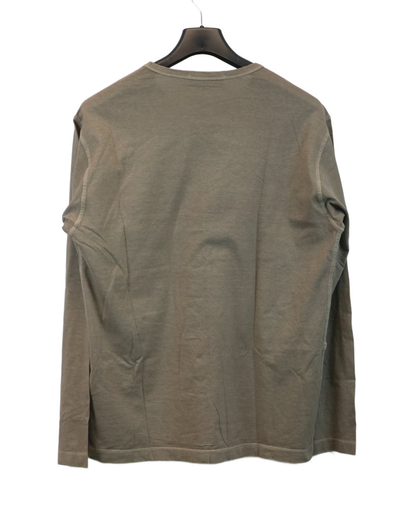 Stone Island Long Sleeve Compass Patch T-Shirt Khaki back view