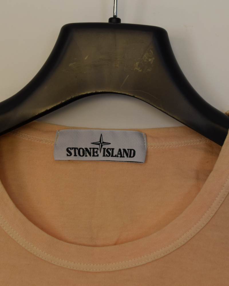 Stone Island Long Sleeve Compass Patch T-Shirt Peach detail view
