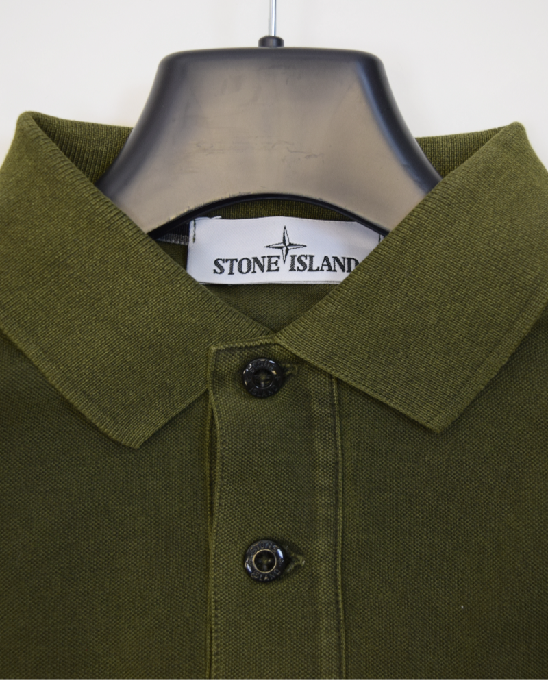 Stone Island Long Sleeve Compass Patch T-Shirt Khaki detail view