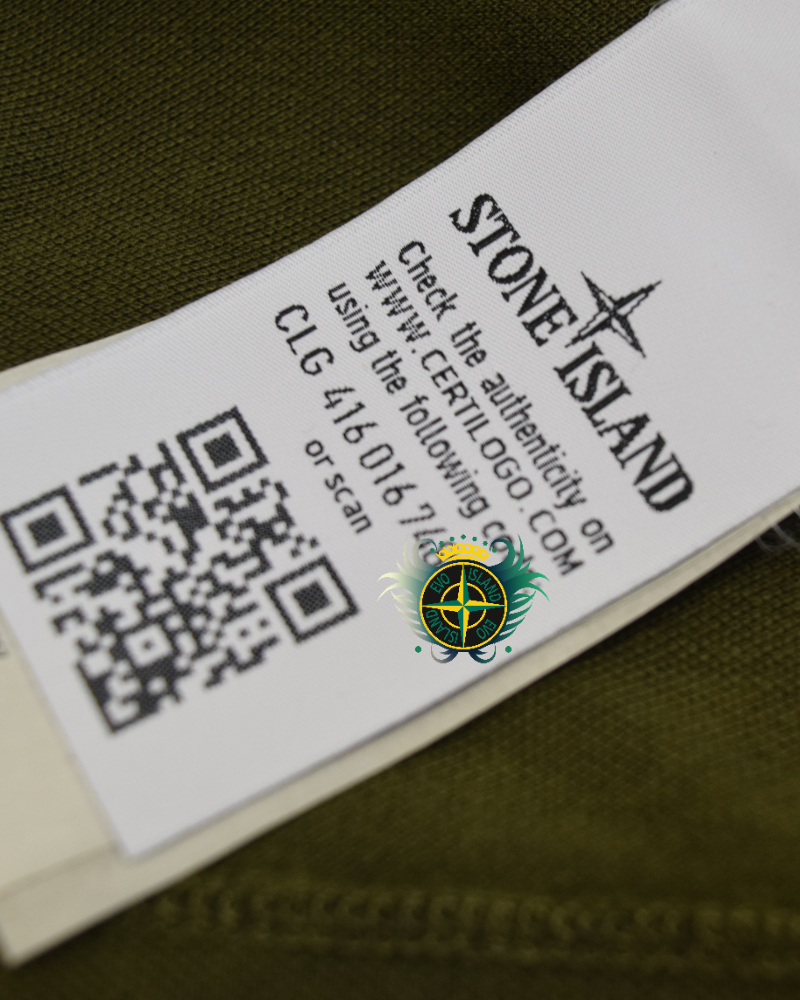 Stone Island Long Sleeve Compass Patch T-Shirt Khaki detail view