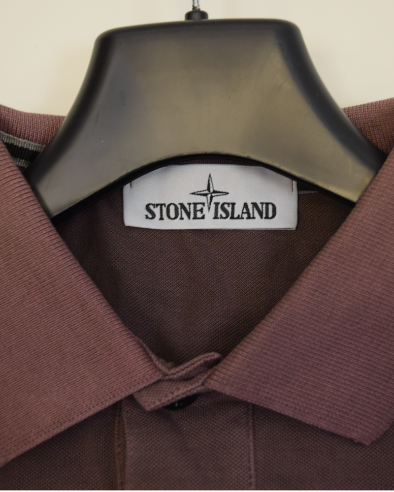 Stone Island Compass Patch Polo Shirt Purple detail view