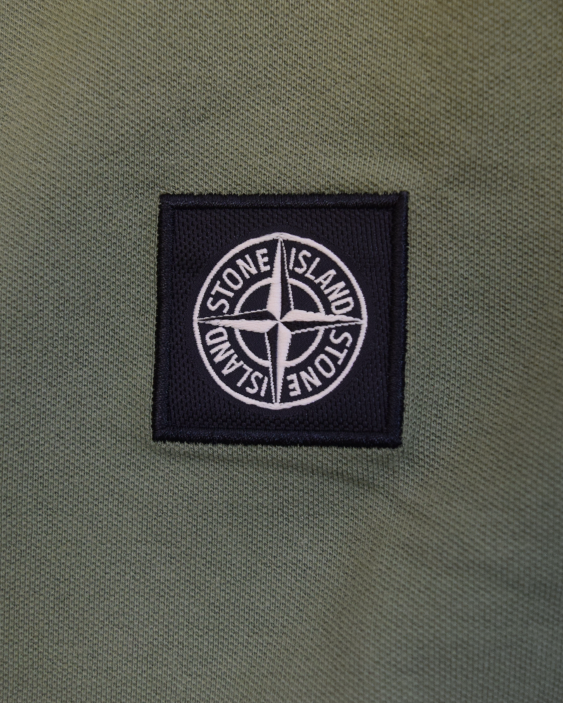 Stone Island Compass Patch Polo Shirt Green detail view
