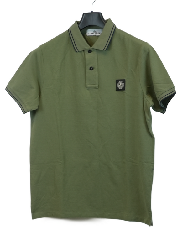 Stone Island Compass Patch Polo Shirt Green front view